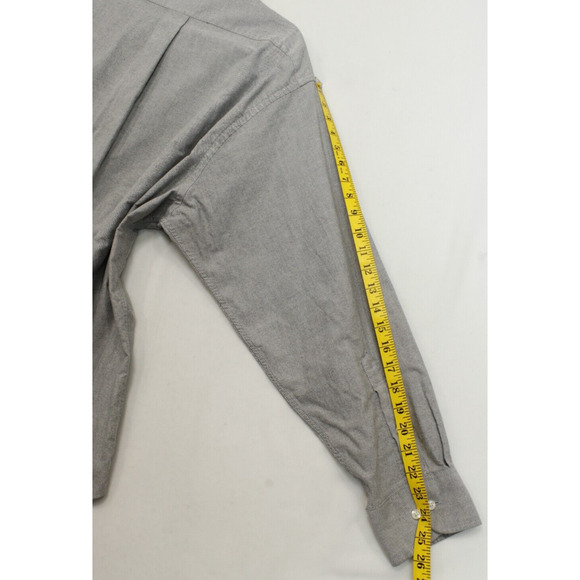 Chaps Oxford Shirt Button Down Men 18 - 18.5 34/35 Classic Fit Gray Preppy - Picture 7 of 11